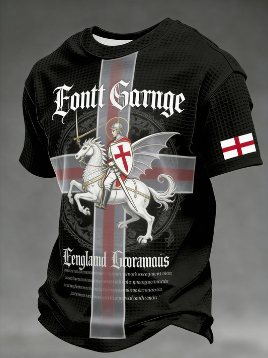 Retro St George's Day Casual Waffle T-Shirt