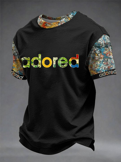 Men's Lemon Roses Music Lover Printed short sleeves t-shirt