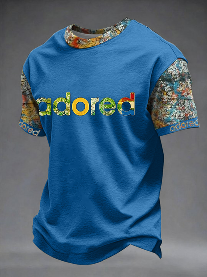 Men's Lemon Roses Music Lover Printed short sleeves t-shirt