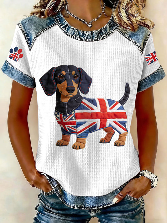 Women's UK Dachshund Waffle Tops