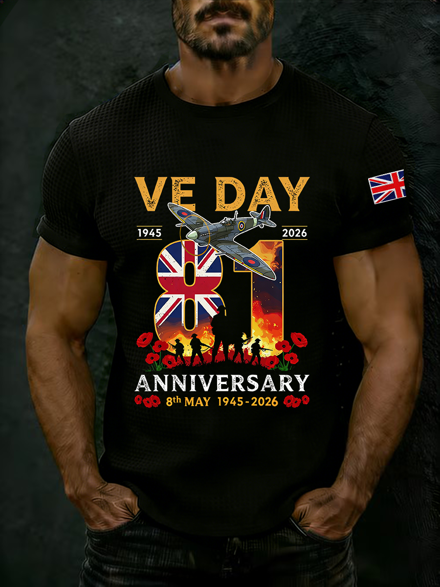 Men's Victory In Europe Day Waffle Short Sleeve