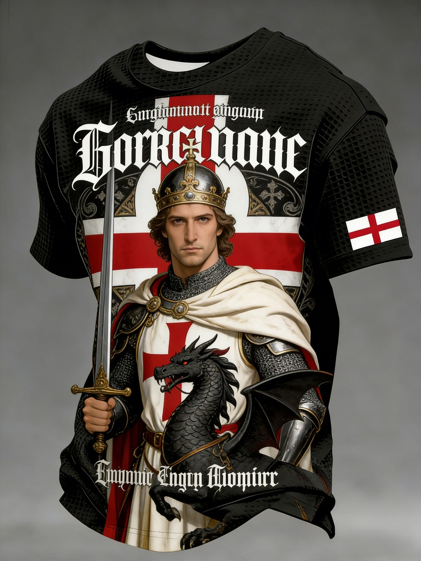 Retro St George's Day  Casual Short-Sleeve Waffle T-Shirt