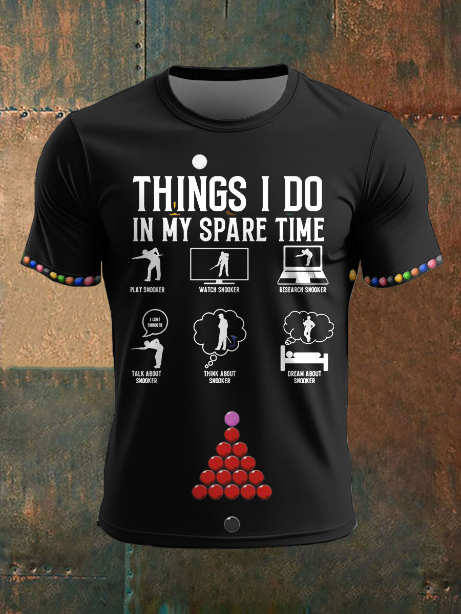 Men's Snooker Lover Printed T-Shirt