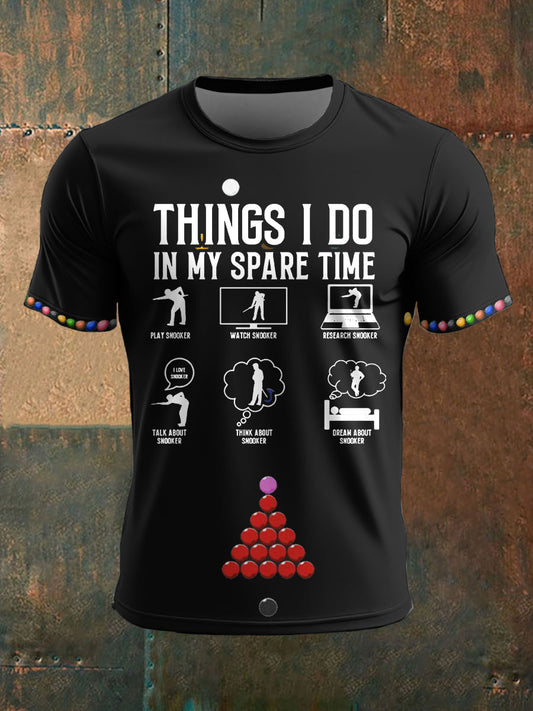 Men's Snooker Lover Printed T-Shirt