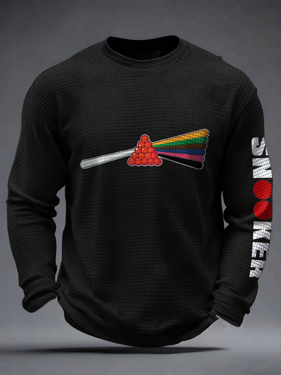 Men's Snooker Lover Printed Waffle Long Sleeve T-Shirt