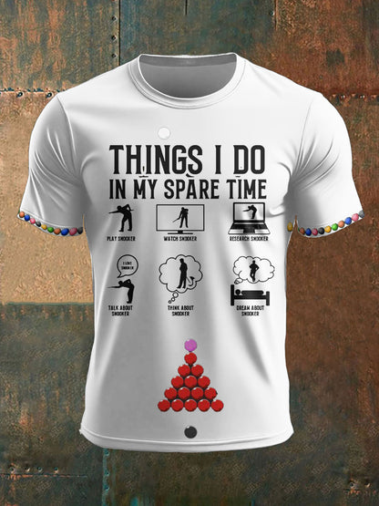 Men's Snooker Lover Printed T-Shirt