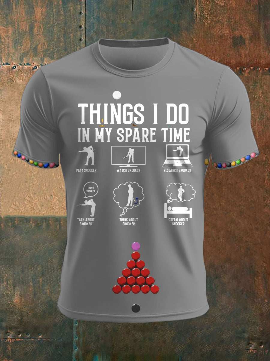 Men's Snooker Lover Printed T-Shirt