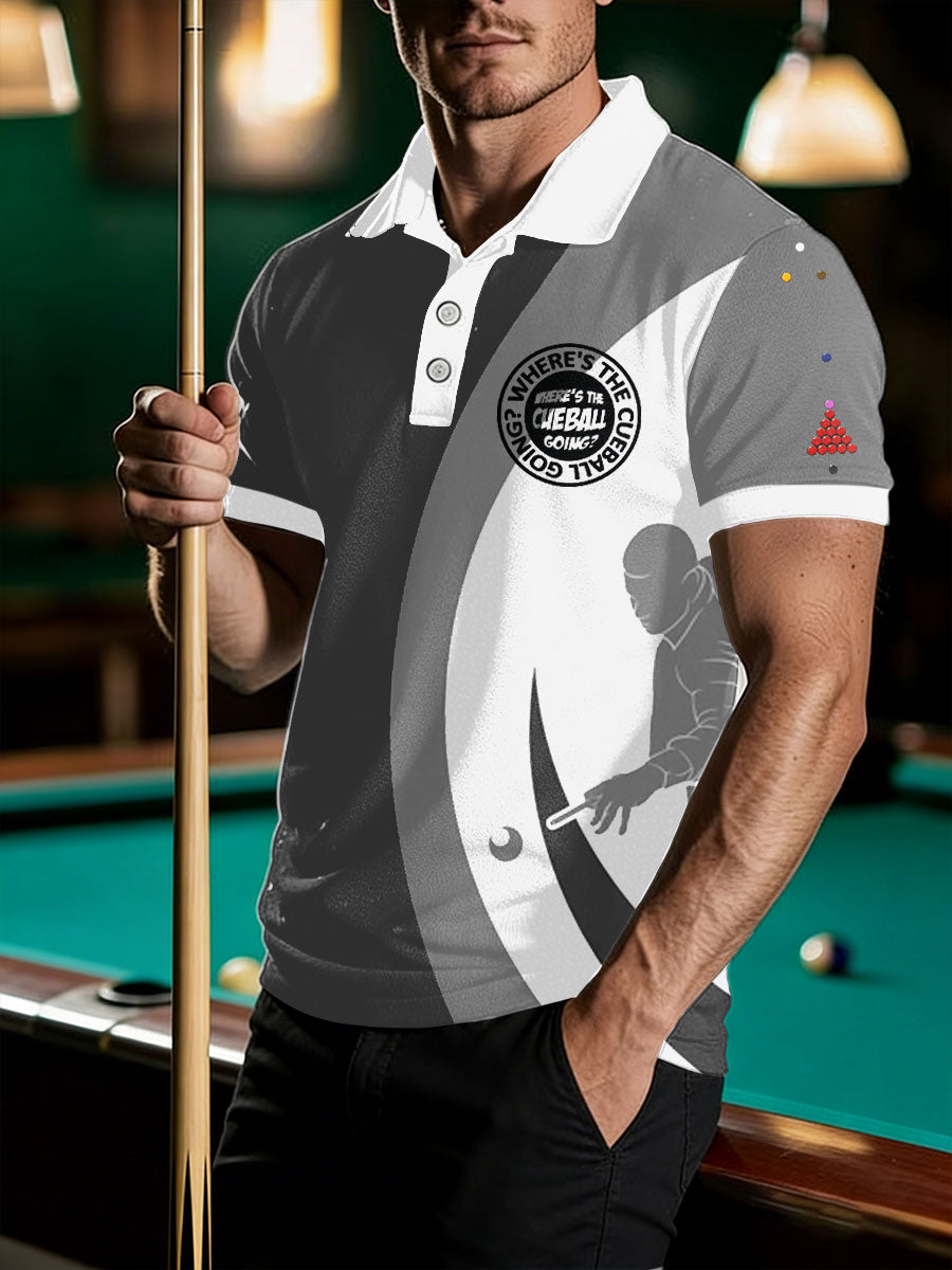 Men's Snooker Lover Printed Casual Tops