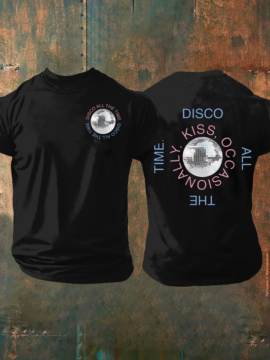Men's Kiss All the Time Disco Occasionally Short-sleeved T-shirt