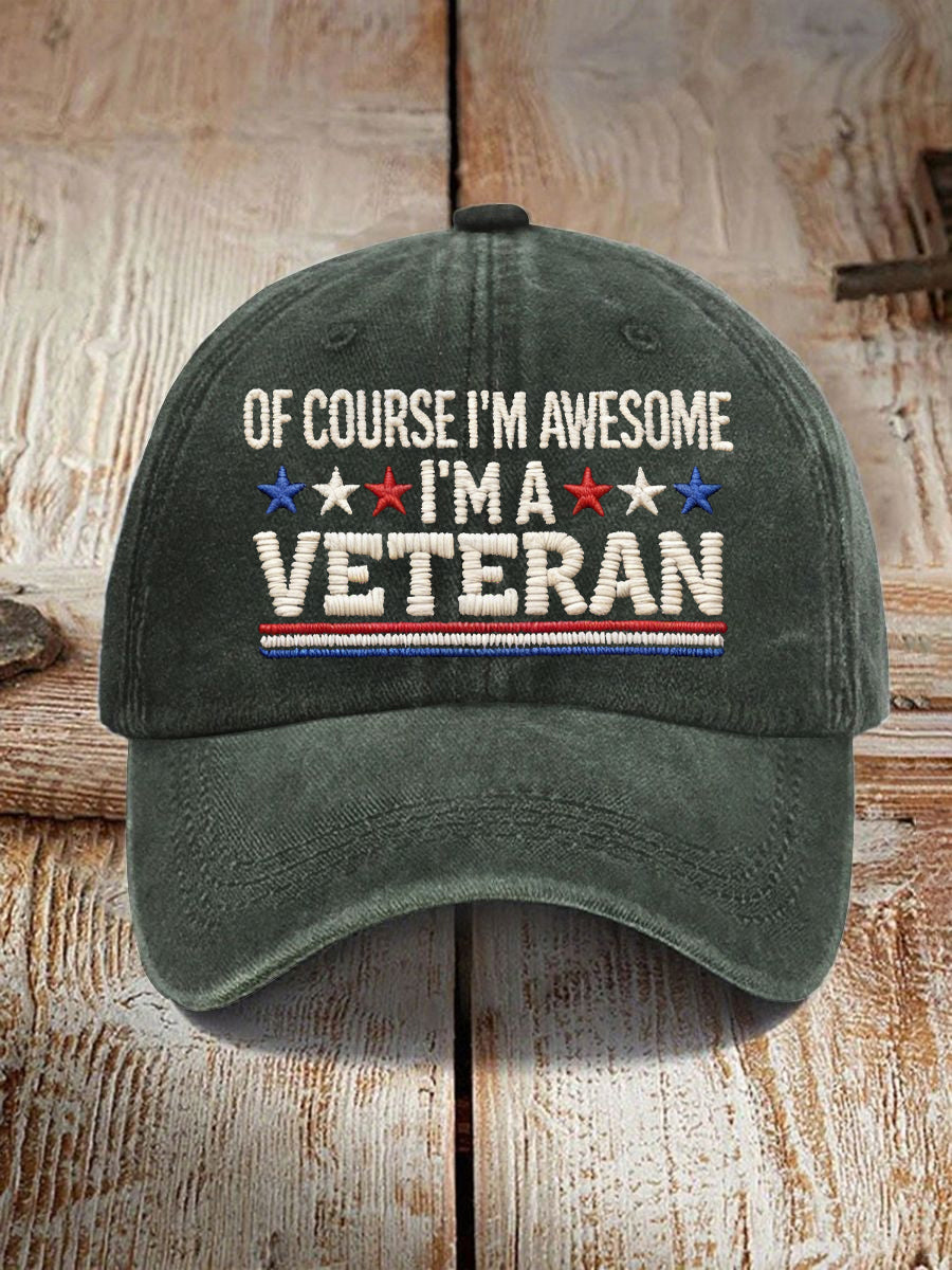 Unisex Proud Veteran Print Hat