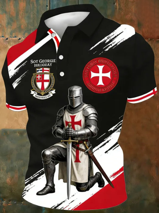 Men's St George's Day Casual Short-Sleeve Polo Shirt