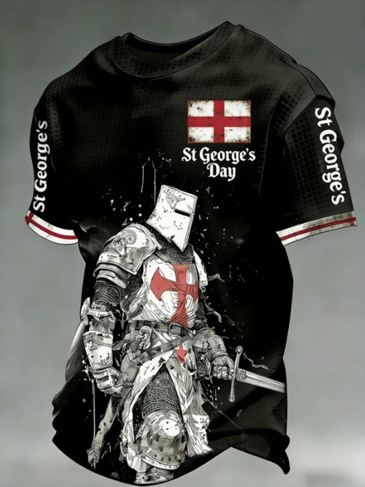 Men's St. George's Day Print Waffle T-Shirt