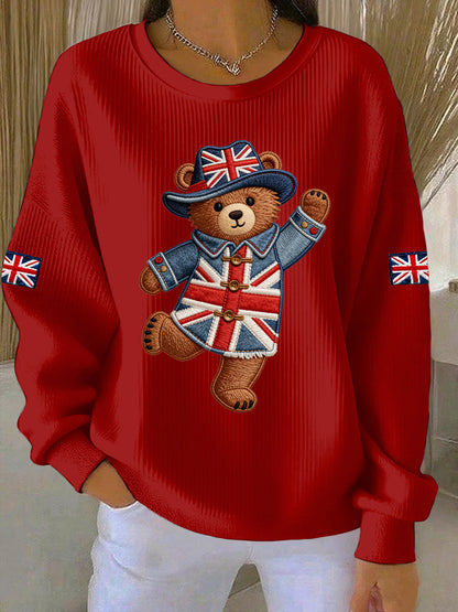 Women's British Style Print Casual Sweatshirt