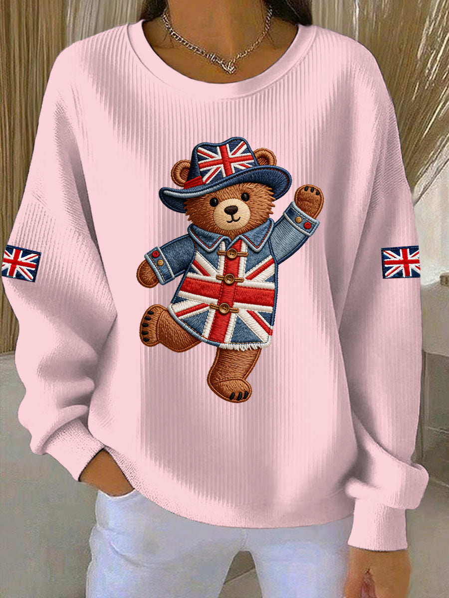 Women's British Style Print Casual Sweatshirt