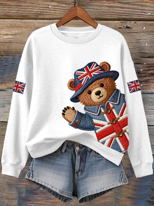 Women's British Style Print Sweatshirt