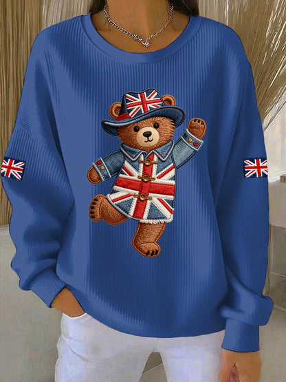 Women's British Style Print Casual Sweatshirt