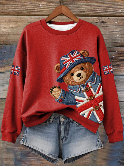 Women's British Style Print Sweatshirt
