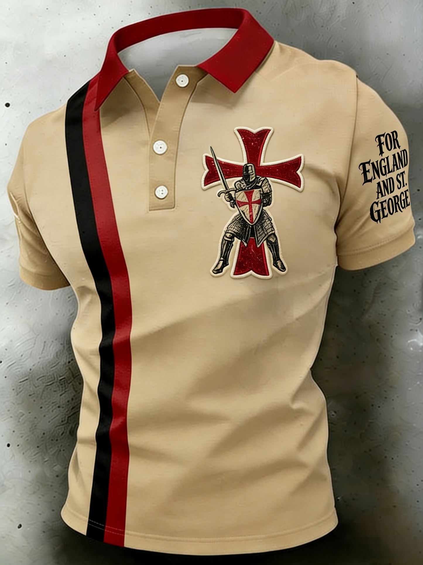 Men's  Retro St George's Day  Casual Short-Sleeve Polo Shirt