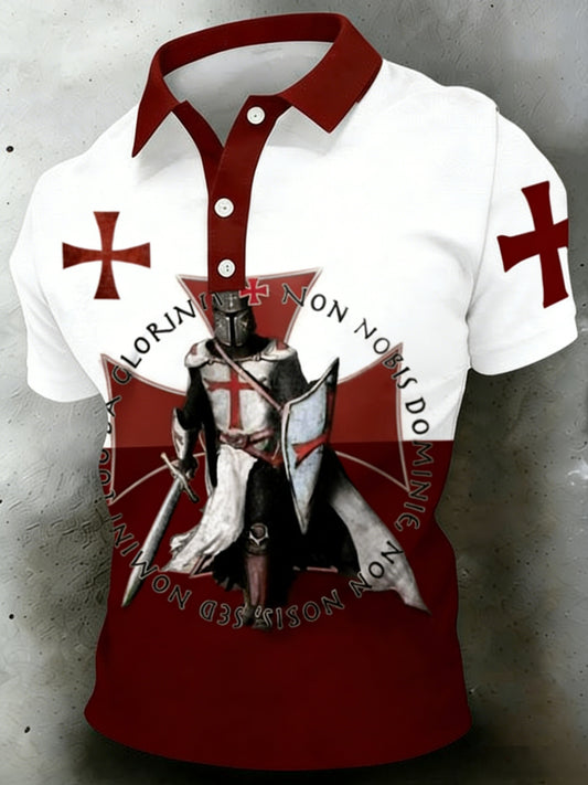 Men's  Retro St George's Day  Casual Short-Sleeve Polo Shirt