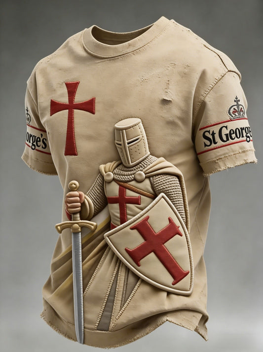 Men's  Retro St George's Day  Casual Short-Sleeve T-Shirt