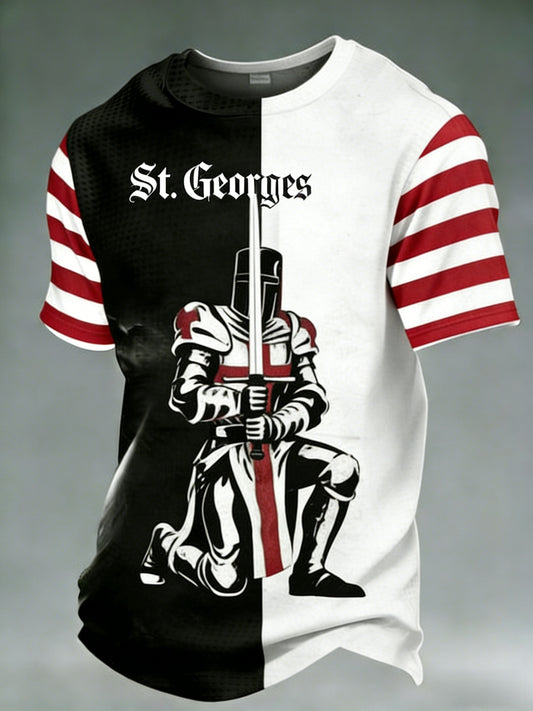 Men's  Retro St George's Day  Casual Short-Sleeve T-Shirt