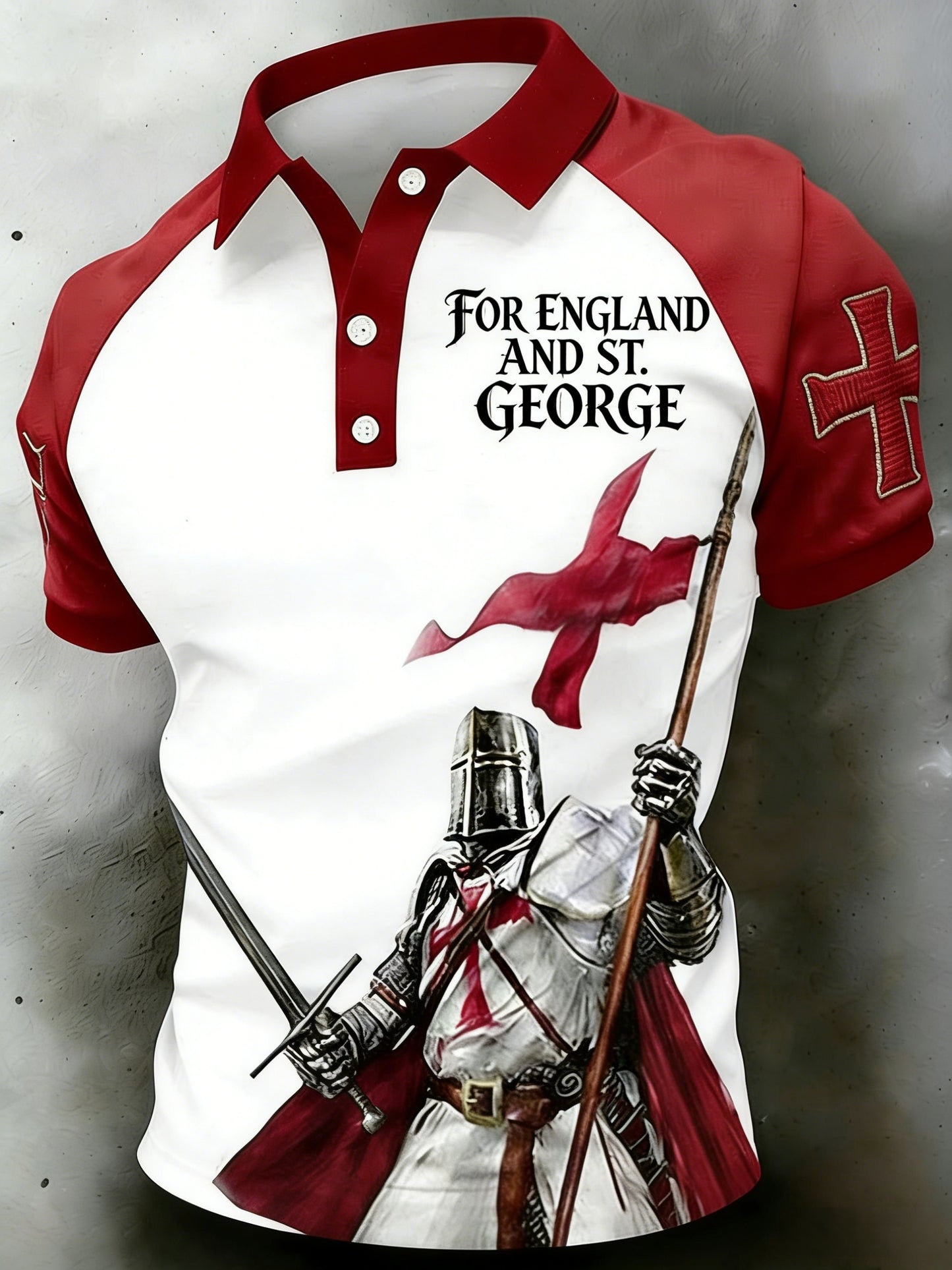 Men's  Retro St George's Day  Casual Short-Sleeve Polo Shirt