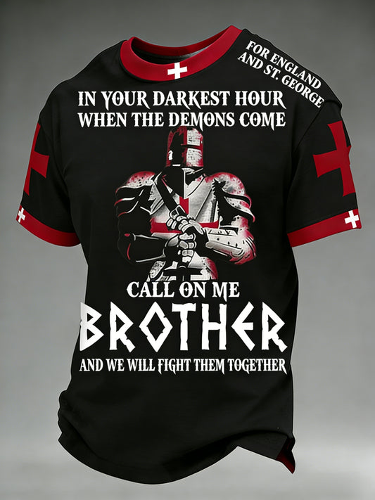 Men's  Retro St George's Day  Casual Short-Sleeve T-Shirt