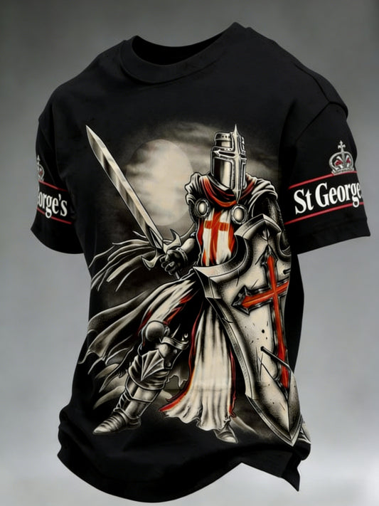 Men's  Retro St George's Day  Casual Short-Sleeve T-Shirt