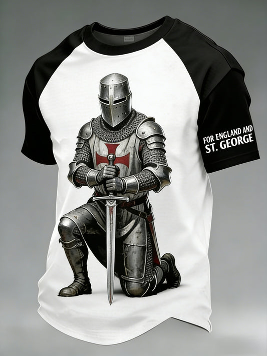 Men's  Retro St George's Day  Casual Short-Sleeve T-Shirt