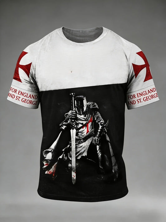Men's  Retro St George's Day  Casual Short-Sleeve T-Shirt