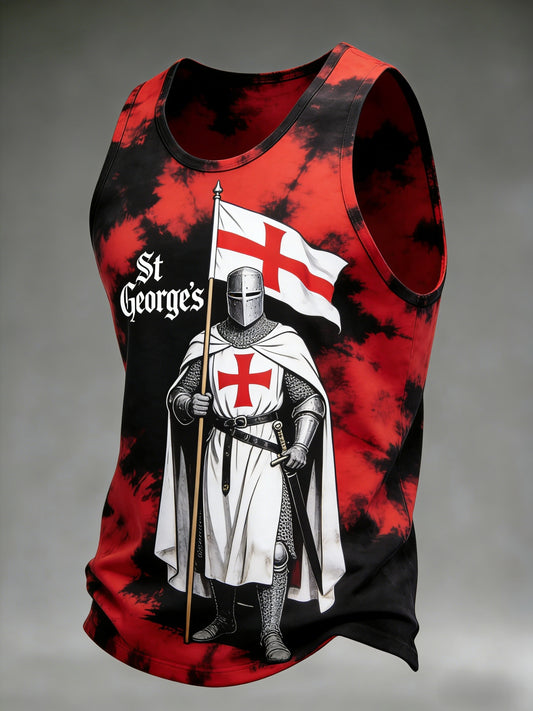 Men's  Retro St George's Day  Casual Tank Top