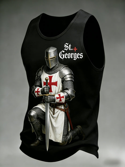 Men's  Retro St George's Day  Casual Tank Top