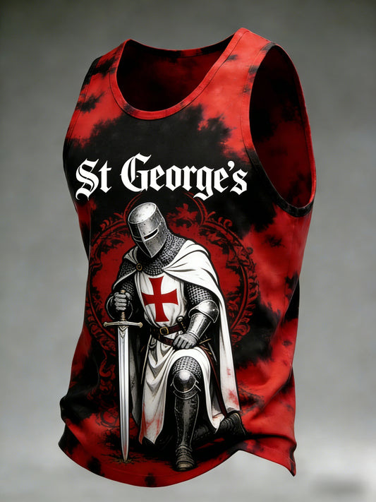 Men's  Retro St George's Day  Casual Tank Top