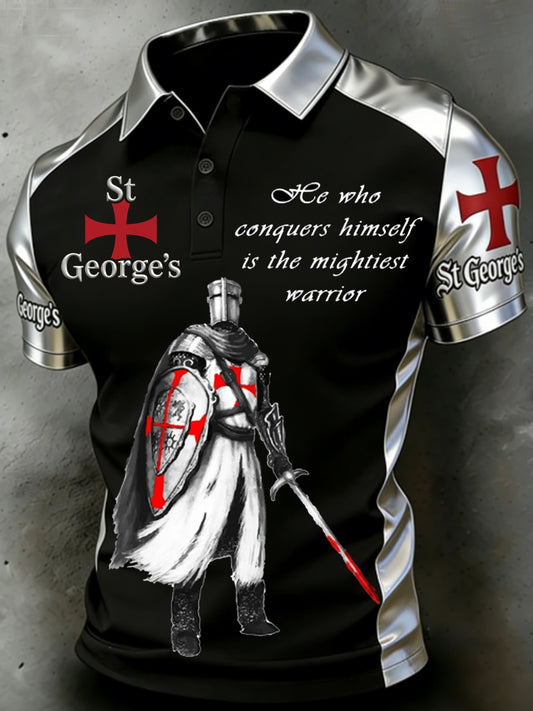 Men's St George's Day Casual Short-Sleeve Polo Shirt