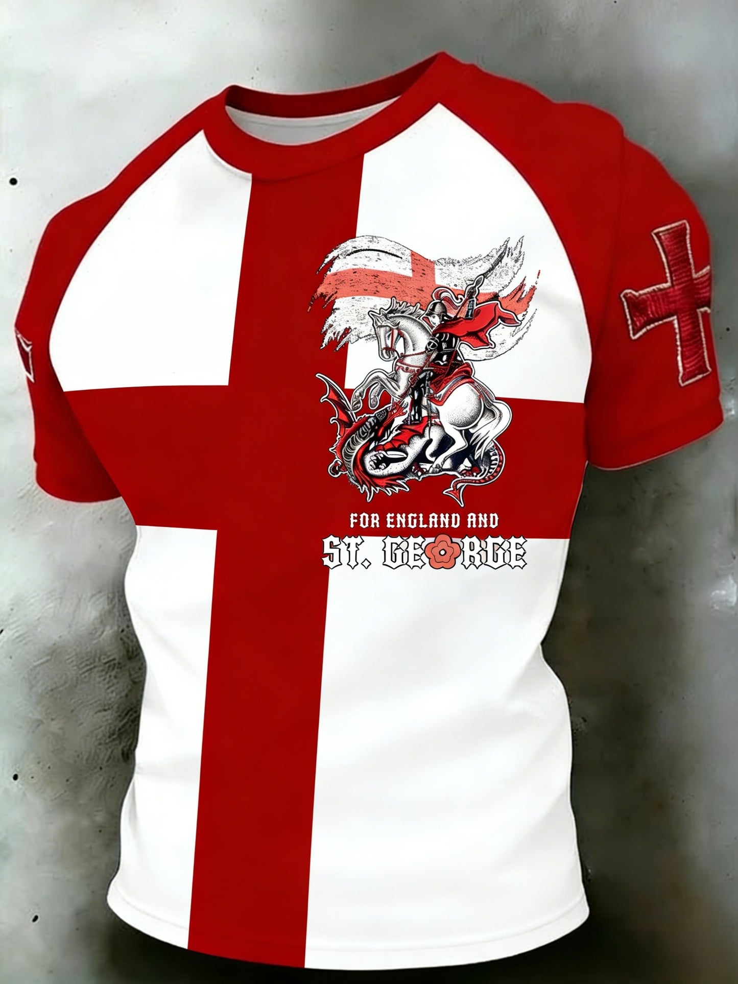 Men's  Retro St George's Day  Casual Short-Sleeve T-Shirt