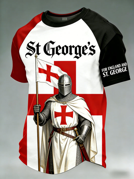 Men's  Retro St George's Day  Casual Short-Sleeve T-Shirt