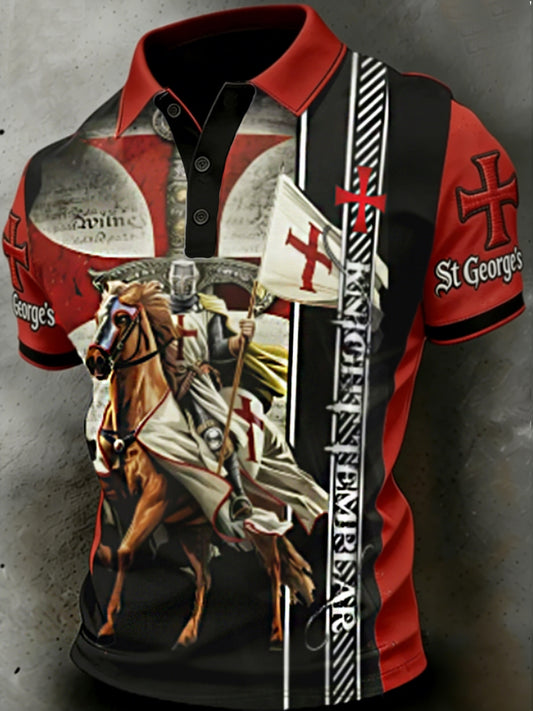 Men's St George's Day Casual Short-Sleeve Polo Shirt