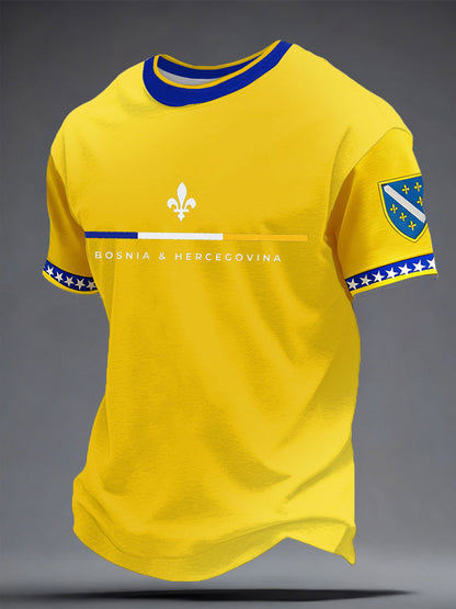 Men's Bosnia ZMAJEVI Football Lover Printed T-shirt