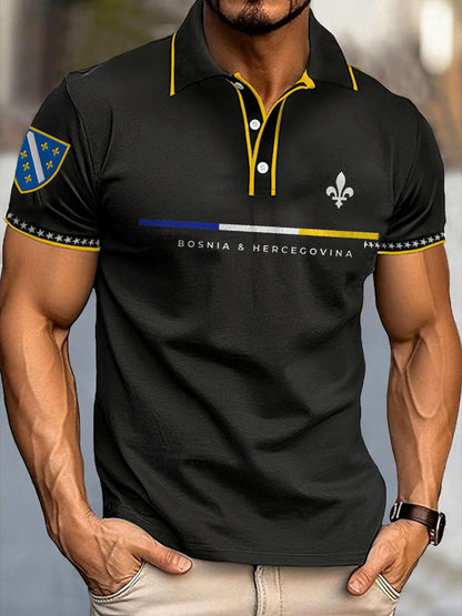 Men's Bosnia Football Lover ZMAJEVI Printed Casual Tops