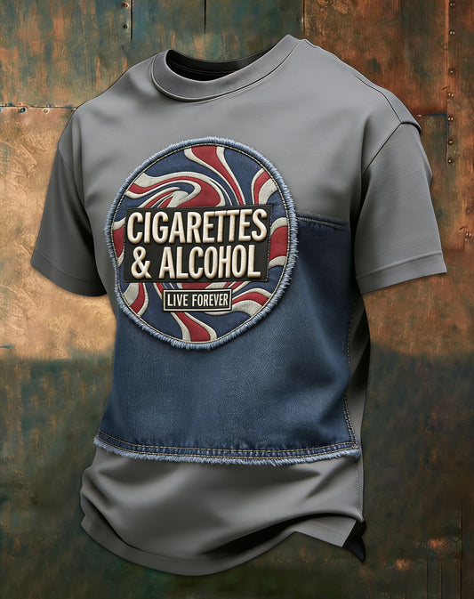 Men's Retro British Oasis Band Printed T-Shirt