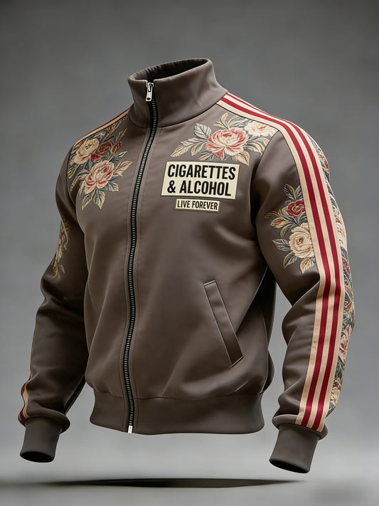 Men's Retro British Oasis Band Casual Sporty Stand Collar Jacket