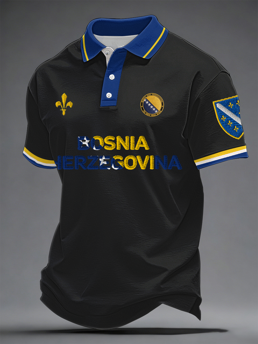 Men's Bosnia ZMAJEVI Football Lover Printed polo shirt