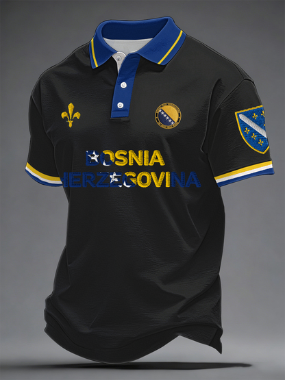 Men's Bosnia ZMAJEVI Football Lover Printed polo shirt