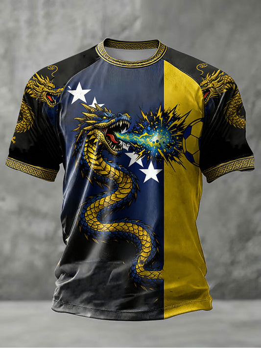 Men's Bosnia ZMAJEVI Football Lover Printed short sleeve t-shirt