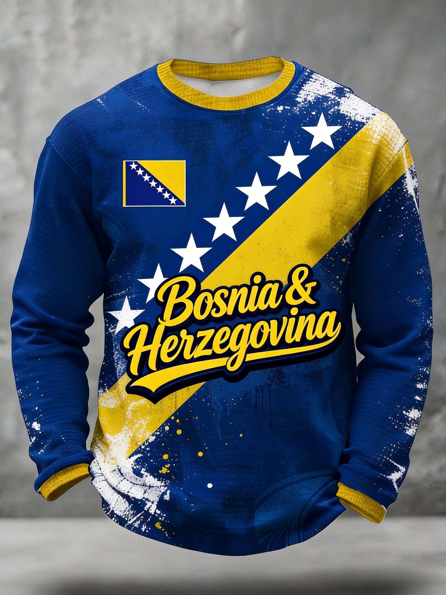 Men's Bosnia ZMAJEVI Football Lover Printed Waffle Tops