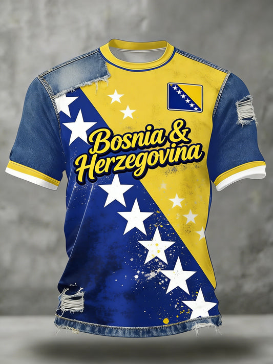 Men's Bosno ZMAJEVI Football Lover  Printed T-shirt
