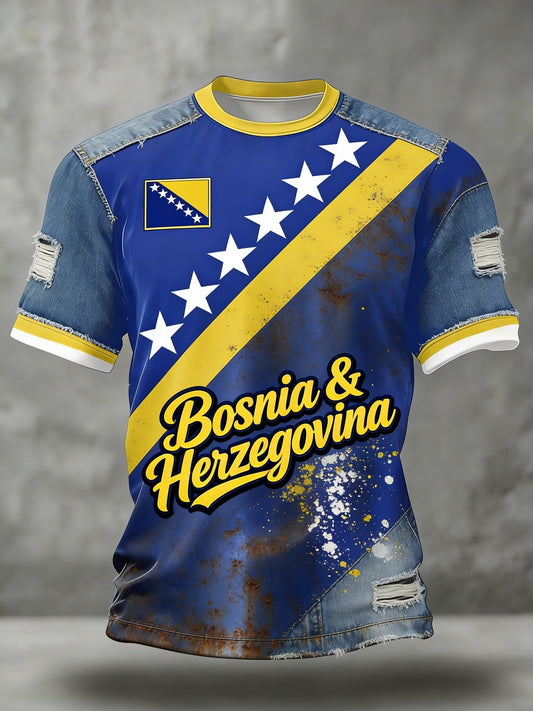 Men's Bosno ZMAJEVI Football Lover  Printed T-shirt