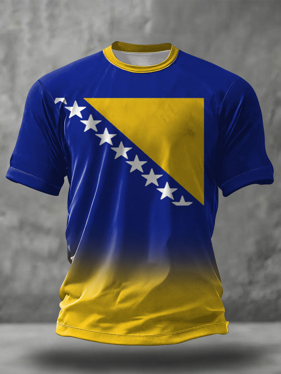 Men's Bosnia Football Lover ZMAJEVI Printed T-shirt