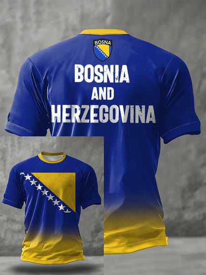 Men's Bosnia Football Lover ZMAJEVI Printed T-shirt