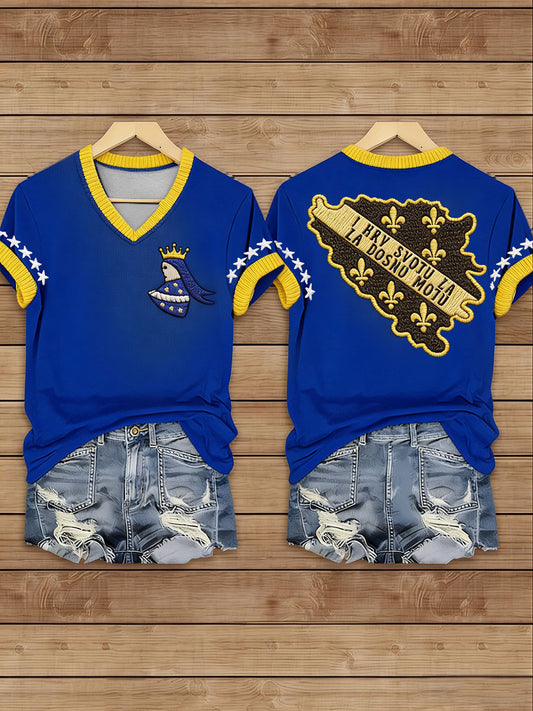Women's Bosnia Football Lover ZMAJEVI Printed T-shirt